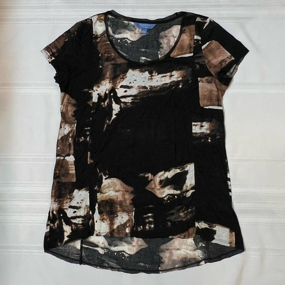 Simply Vera Vera‎ Wang Womens Multicolor SS Crinkle Tunic Top Blouse Sz L EUC - Picture 4 of 8